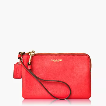 COACH 高質感皮革小款手拿包_橘紅色