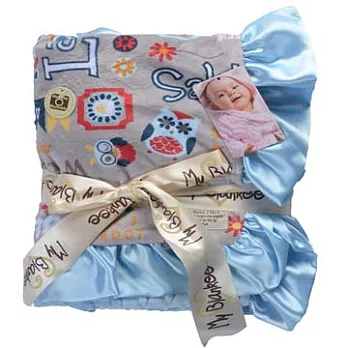 My Blankee 攜帶毯 印花系列-貓頭鷹世界(淺藍)小圓點