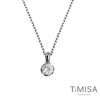 TiMISA《甜蜜心鑽》(三色)純鈦項鍊(C)透亮白