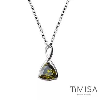 TiMISA《無限的愛》(三色)純鈦項鍊(E)橄欖綠
