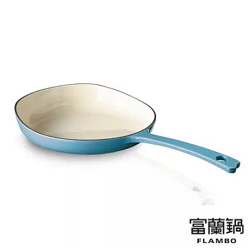 [美國flambo] 富蘭鍋鑄鐵琺瑯搖滾平底鍋-M土耳其藍