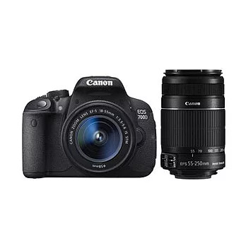 【Canon】700D 望遠雙鏡組(公司貨)+32G+專用電池X2+保護鏡X2+遮光罩+專用快門線+專用遙控器+大吹球清潔組+拭鏡筆+(原包至8/31)