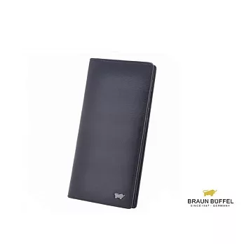 【BRAUN BUFFEL．德國小金牛】Seal印信系列12卡長夾-經典黑