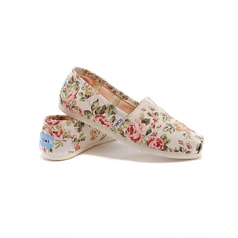 TOMS Shabby Chic Floral薔薇花樣帆布休閒鞋5.5薔薇花樣