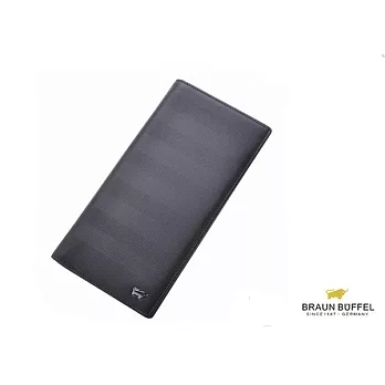 【BRAUN BUFFEL．德國小金牛】Seal印信系列14卡薄式長夾-經典黑