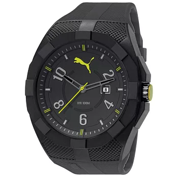 PUMA 搖滾彩虹休閒腕錶-黃x黑