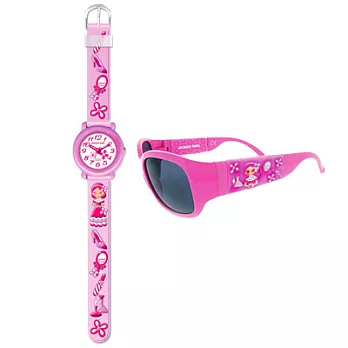 Jacques Farel Kids甜心花公主趣味兒童腕錶盒組