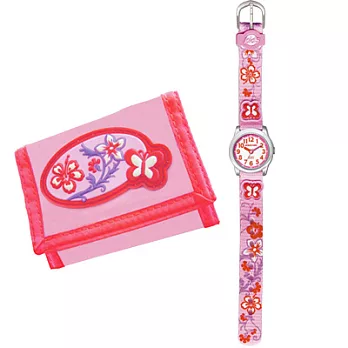 Jacques Farel Kids花蝴蝶翩翩飛兒童腕錶盒組