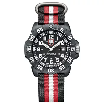 LUMINOX 海豹部隊指標經典雙色尼龍帶腕錶-黑x白時標/44mm