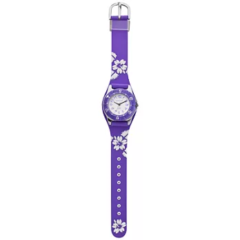 Jacques Farel Kids夏威夷風情運動兒童腕錶-白X紫