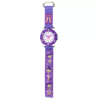 Jacques Farel Kids浪漫風情芭蕾女孩兒童腕錶-紫