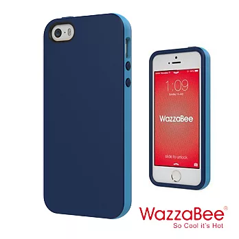 WazzaBee DuoColor iPhone 5/5S手機殼深藍色