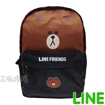 【LINE FRIENDS】㊣版授權 超輕量軟式防水後背書包(兩款)咖啡色經典款