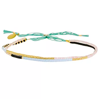 【SHASHI】美國品牌~Carlita尼泊爾風雙層幸運手鍊~水藍