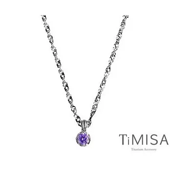 【UH】TiMAS - 甜蜜心鑽純鈦項鍊(10E) - 紫色