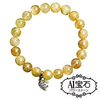 【A1寶石】雙倍吸金-頂級鈦晶、鈦金圓珠手鍊(含開光加持)