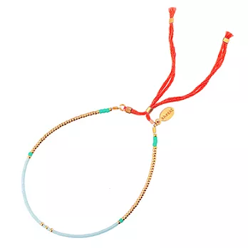SHASHI 美國品牌 Mary Bracelet 微顆粒礦石 金珠珠幸運手鍊 可調式~淺水藍/珊瑚粉