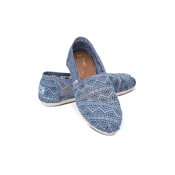 TOMS Denim Crochet 丹寧藍縷空蕾絲休閒鞋5丹寧藍蕾絲