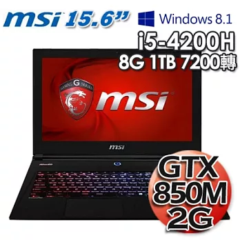 微星MSI GS60 2PLi5-4200H 2G獨顯 15.6吋Win8.1 遊戲機筆電(GS60 2PL-BB542H8G1T0X81M)