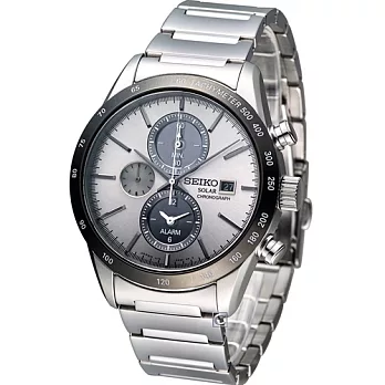 精工 SEIKO SPIRIT 極簡美學太陽能計時腕錶 V172-0AP0S SBPY117G