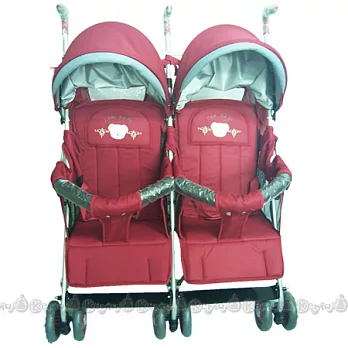 IAN BABY 雙人可180躺傘車(酒紅色)