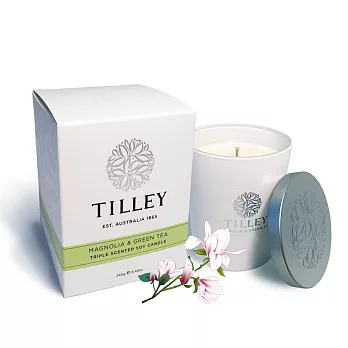 Tilley百年特莉 木蘭花&綠茶香氛大豆蠟燭250g