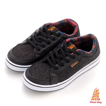 Flame King(男)漫步校園 帆布低筒休閒鞋 - 黑板黑26黑板黑