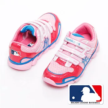 MLB大聯盟洋基。避震氣墊運動童鞋款_粉32桃色