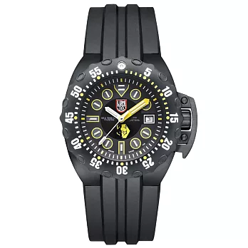 LUMINOX Scott Cassell 海狼500米限量 機械錶-黑x黃時標/44mm