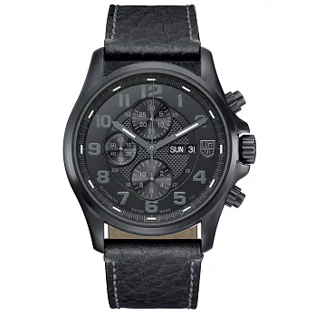 LUMINOX 雷明時限量三眼計時 VALJOUX機芯 機械錶-PVD 黑X灰時標/48mm
