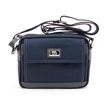 WORLD POLO 世界保羅‧經典紳藍系列釦式前口袋帆布斜背包(小)