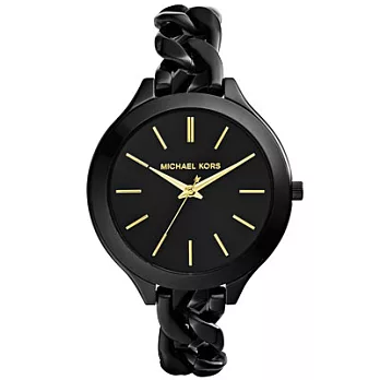 Michael Kors 復古美姬鏈鎖都會腕錶-黑