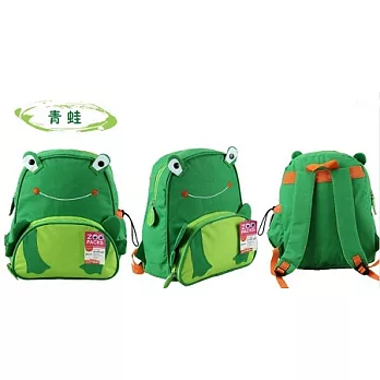 可愛動物兒童多用途背包(刺繡的設計時尚感100%可當書包或背包使用外出攜帶方便)綠色青蛙