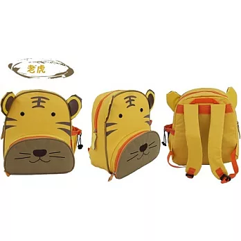 可愛動物兒童多用途背包(刺繡的設計時尚感100%可當書包或背包使用外出攜帶方便)黃色老虎