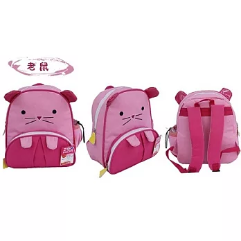 可愛動物兒童多用途背包(刺繡的設計時尚感100%可當書包或背包使用外出攜帶方便)粉紅色老鼠