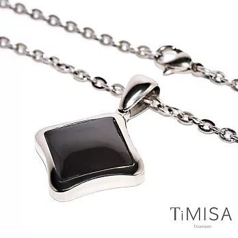 TiMISA《黑瑪瑙-璀璨十字》純鈦項鍊(H)