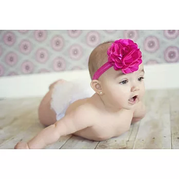 Cutie Bella彈性絲蕾絲茶花髮帶-Fuchsia