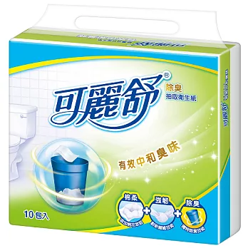 【量販組】可麗舒除臭抽取衛生紙100抽 (10包x8串)