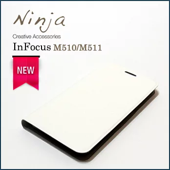 【東京御用Ninja】新款InFocus M510/M511通用型經典瘋馬紋保護皮套（白色）