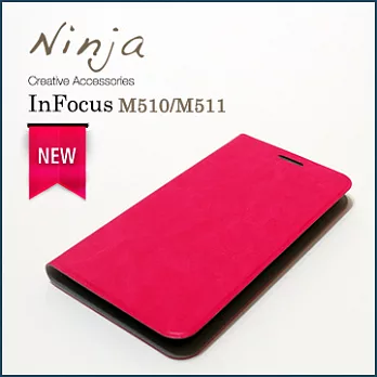 【東京御用Ninja】新款InFocus M510/M511通用型經典瘋馬紋保護皮套（桃紅色）