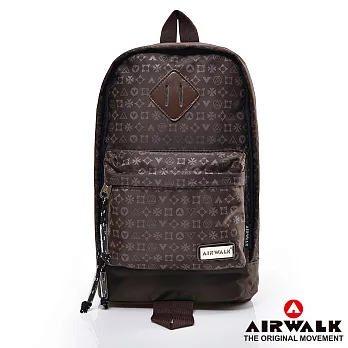 【美國 AIRWALK】經典滿版LOGO質感單肩包 -小-質感咖