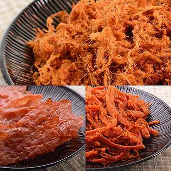 【巧口極味肉品】美味肉品B組(原味肉脯*2+薄片豬肉紙*2+豬肉絲*2)