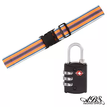 ABS愛貝斯 台灣製旅行箱束帶及TSA海關鎖旅遊安全配件組 (99-018R束帶A14)