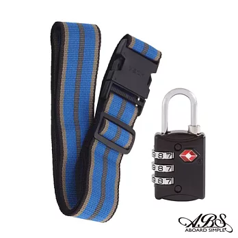 ABS愛貝斯 台灣製旅行箱束帶及TSA海關鎖旅遊安全配件組 (99-018R束帶G)