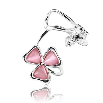 [MGS曼古銀]風花輕揚系列-粉葉銀飾U型左耳耳夾