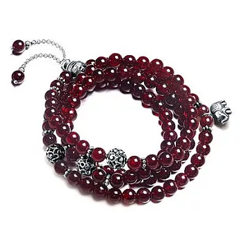 [MGS曼古銀]曼古108系列-多層次石榴石小象手鏈