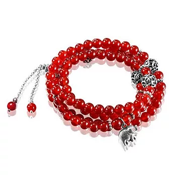 [MGS曼古銀]曼古108系列-多層次紅瑪瑙小象手鏈