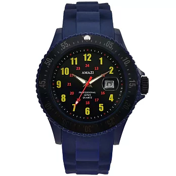 香港新潮流行腕錶AMAZI - Dynamic 動感創意系列軍艦藍