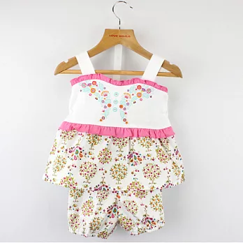 【愛的世界】MY BABY繽紛花園小可愛套裝(背心洋裝上衣+短褲)/1~2歲-台灣製-80白色