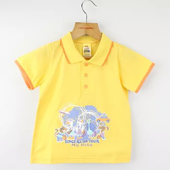 【愛的世界】MY BABY可愛動物唱歌黃色POLO衫/2~4歲-台灣製-95黃色
